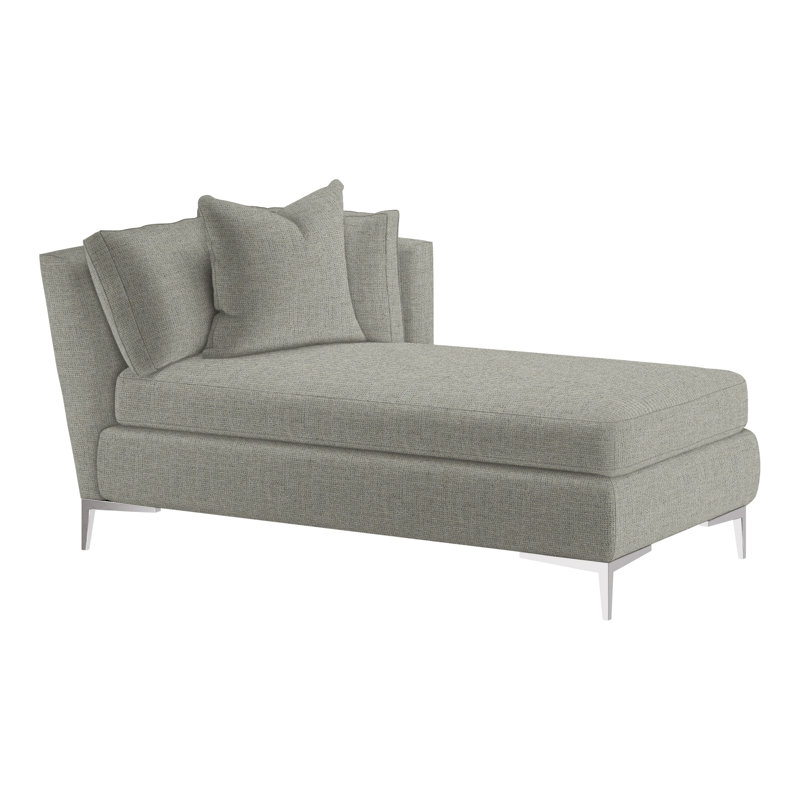 Aiden Chaise Lounge, Right Hand Facing, Polished Stainless, Perigold Page Navy