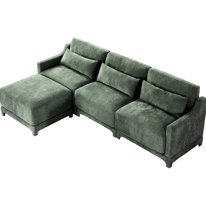 Canapé à trois places en chenille avec coussins à haute résilience, mobilier simple, polyvalent et assorti, confortable et durable