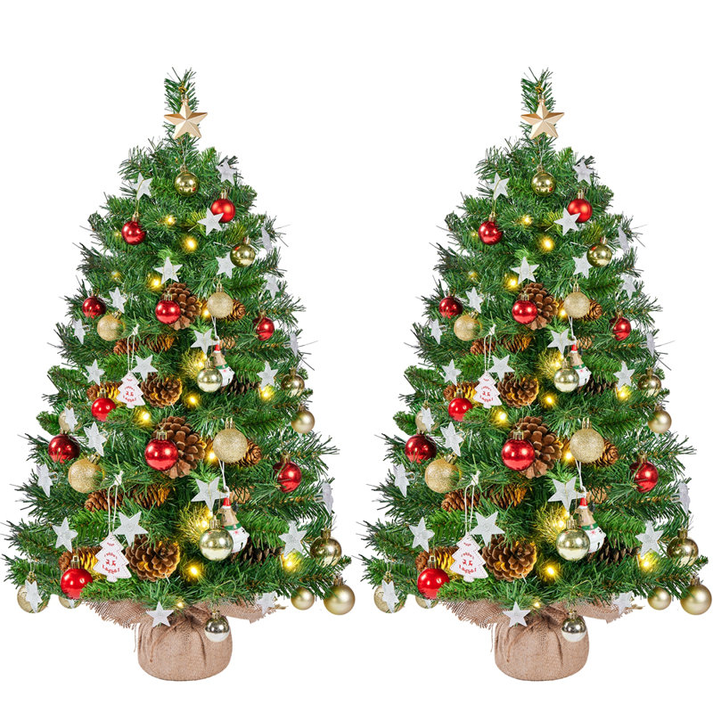 Lighted Artificial Christmas Tree, 3' H