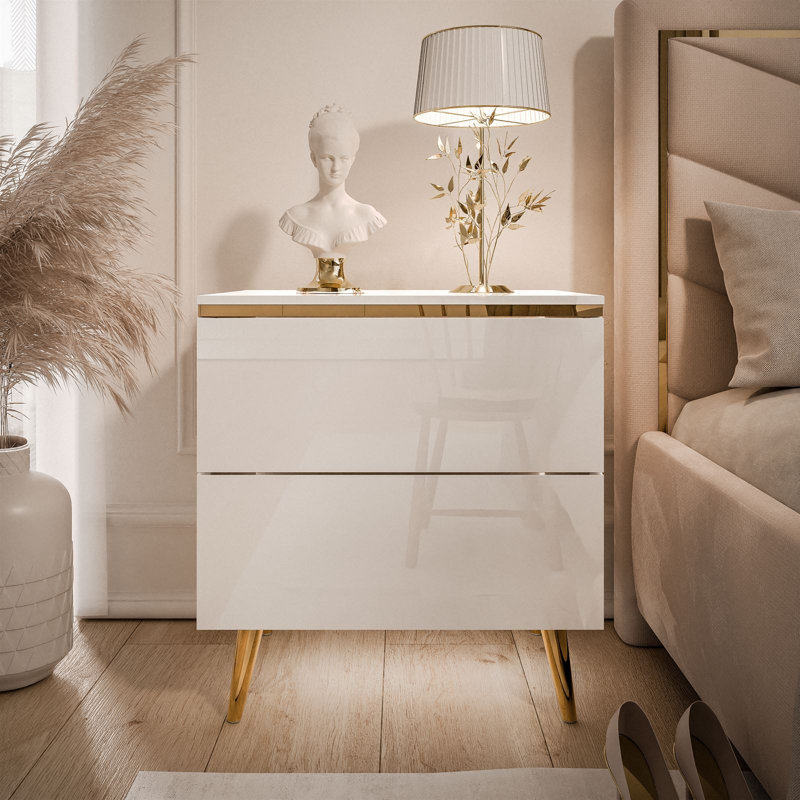 50cm W Manufactured Wood Bedside Table