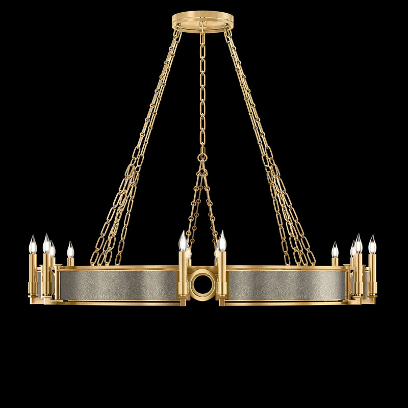 Mirage 12 - Light Chandelier, Coco/Gold/Brass