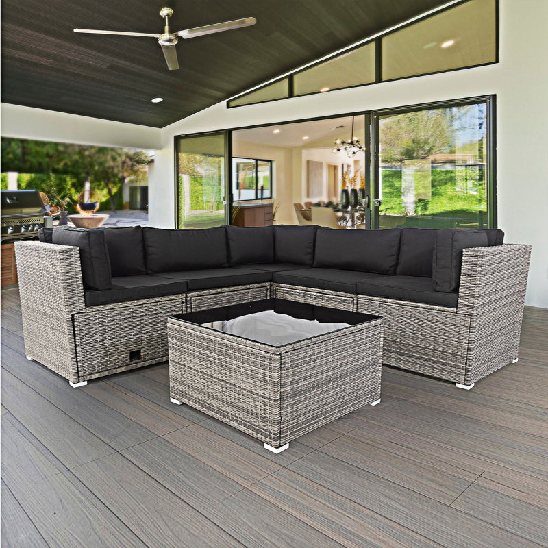 Ensemble repas carré avec coussins 27,6 po Berthalee