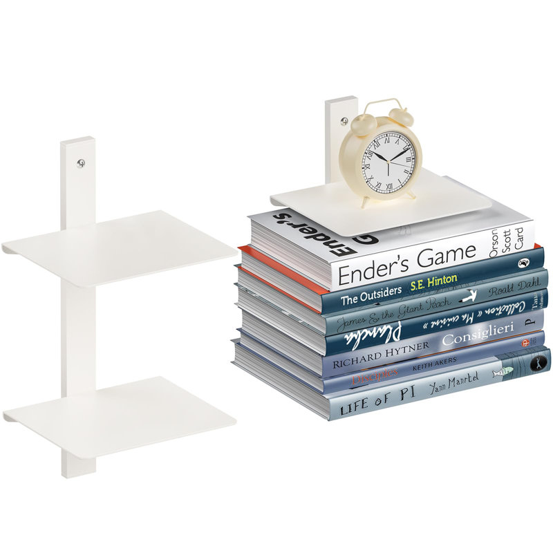 Floating Book Shelves for Wall, White