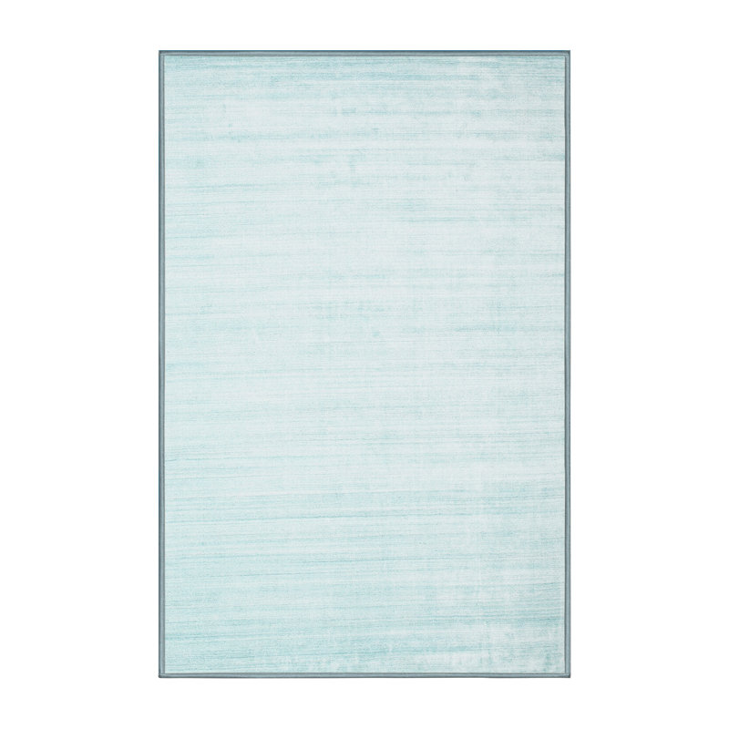 Tapis bleu ciel contemporain, Rectangle 4 pi x 6 pi