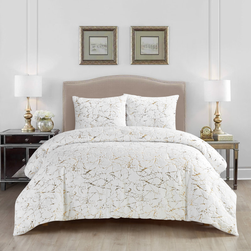 Ensemble d'édredon 3 pièces Mansfield, Édredon pour très grand lit + 2 très grandes ta