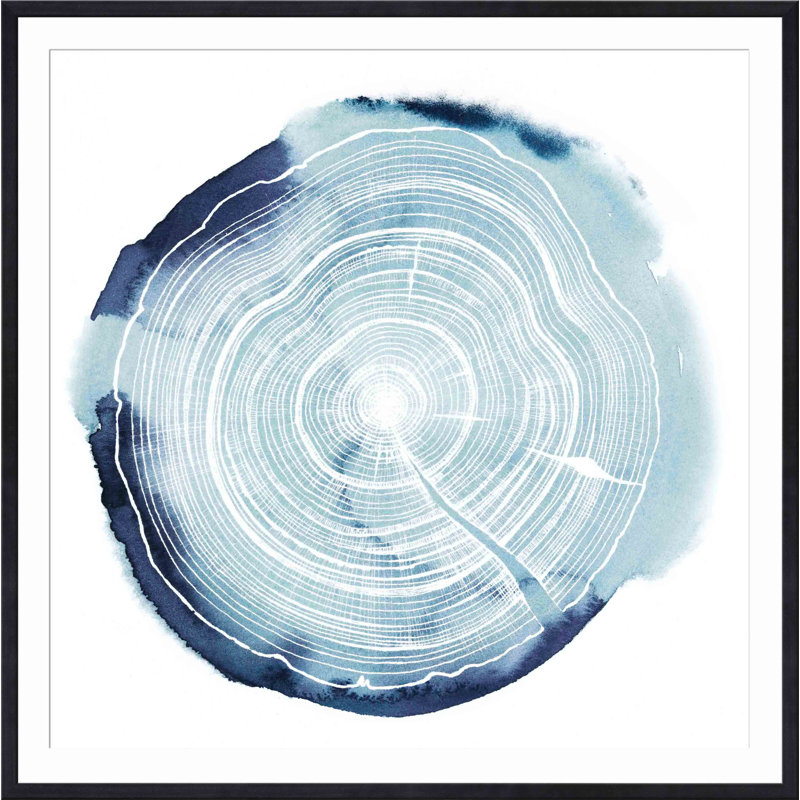 «Tree Ring Overlay III» par Grace Popp - peinture encadrée, Noir, H 20 po x l 20 po