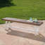 Banc de salle à manger en bois d'acacia avec structure en métal blanc rustique