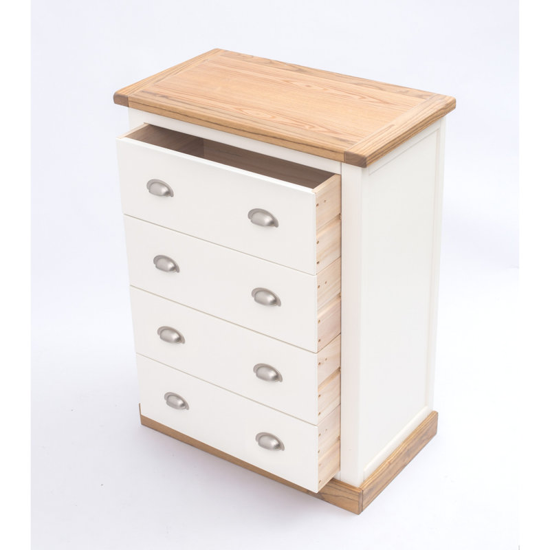 70cm W 4 - Drawer Chest of Drawers, Waxed Oak