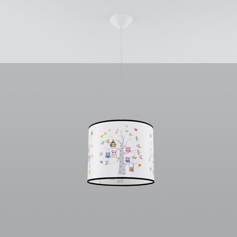 1 - Light White Pendant, 28cm H x 43cm W x 43cm D