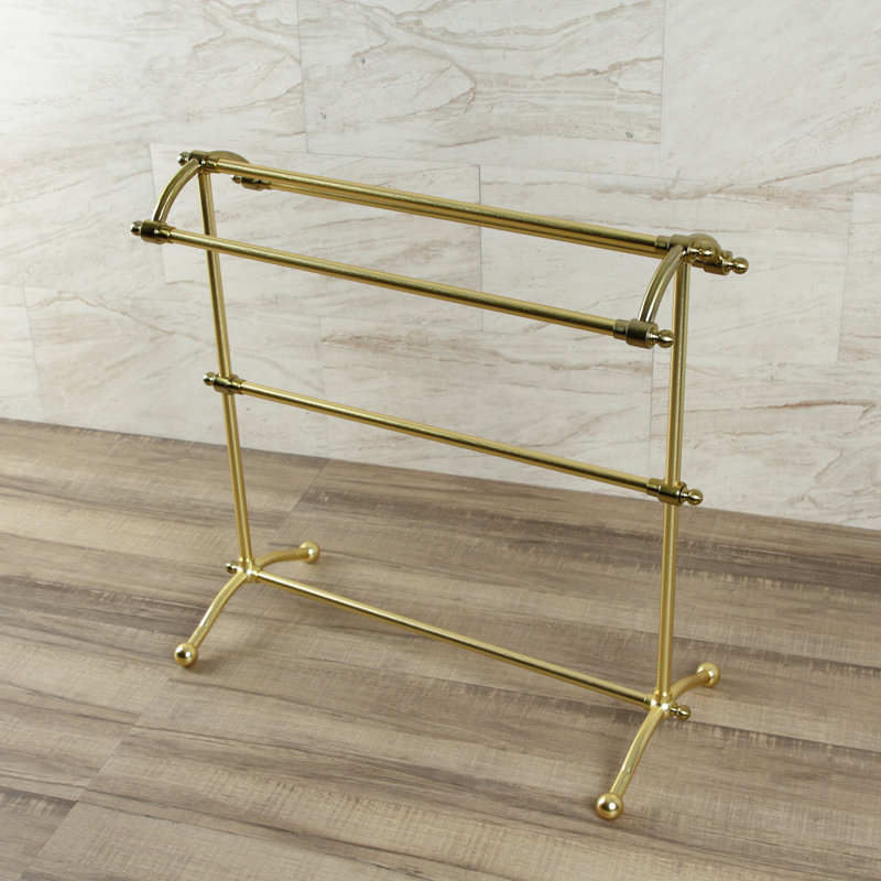 Kingston Brass Edenscape Freestanding Towel Rack, Brushed Brass