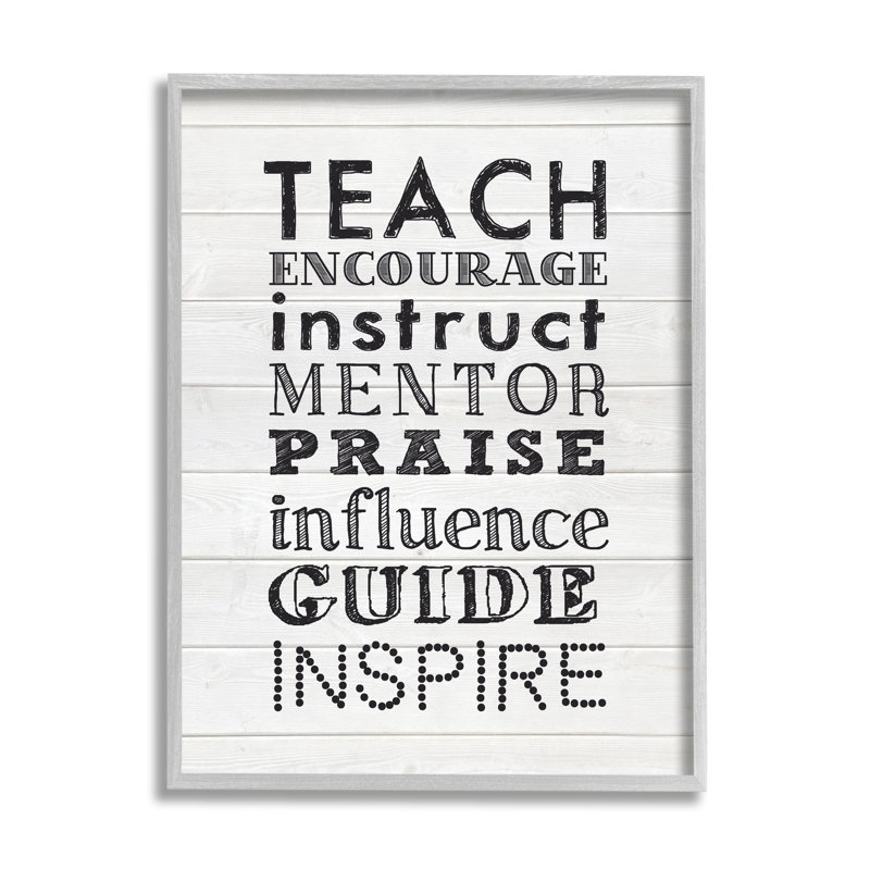 «Inspirational Teacher Classroom List» par Sally Swatland - impression, H 30 po x l 24 po x P 1,5 po