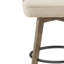 Counter Stool With Rotatable Seat And Metal Footrest: Solid Wood Legs. Medium High Back. Assembly Required. 300 Lbs Capacity. Reclaimed Grey Finish. & Linen Upholstery. Sand