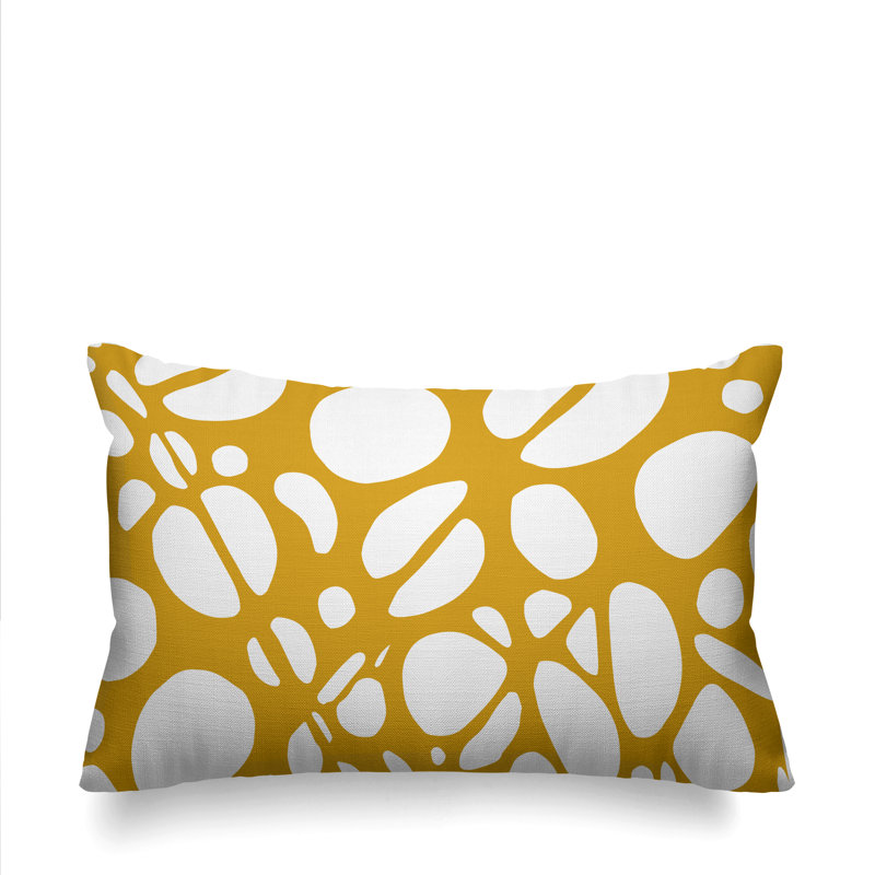 Housse de coussin rectangulaire pour l'extérieur Tribal, Jaune