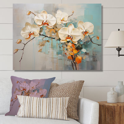 Orchidées beiges tranquillité sur toile