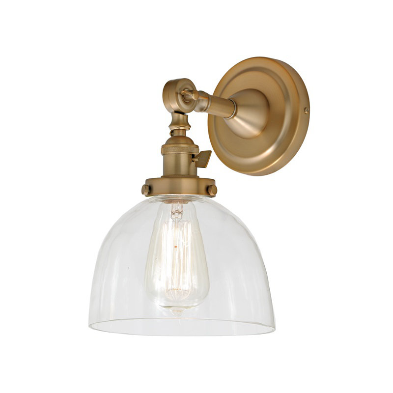 Martucci Armed Sconce, Rubbed Brass