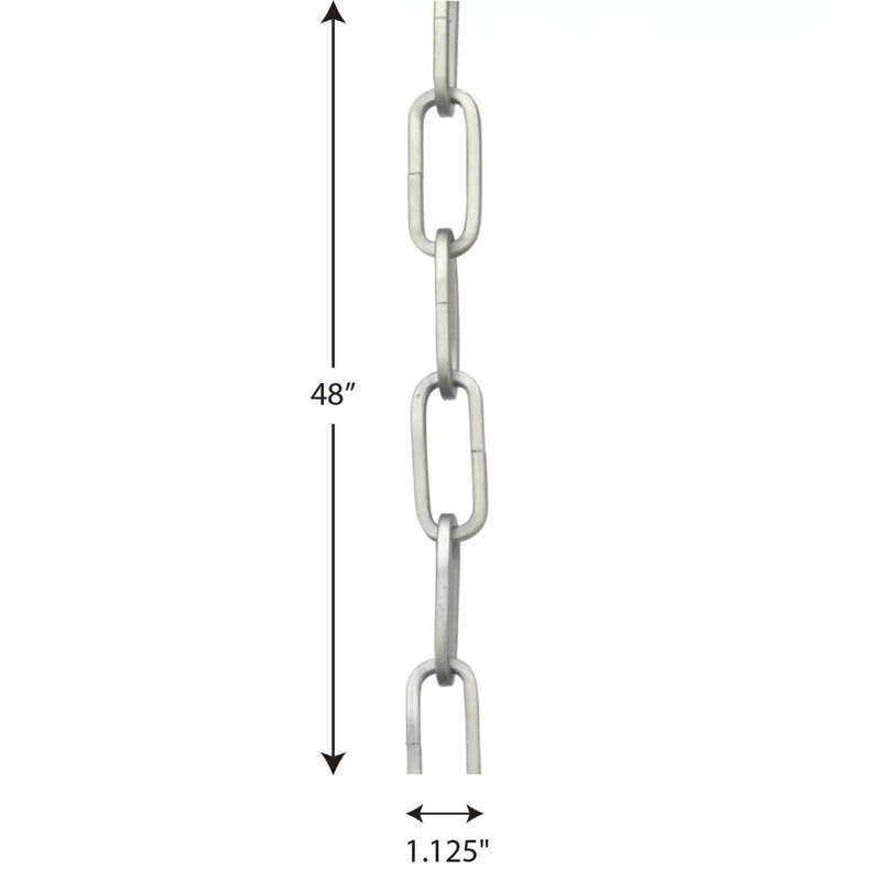 Chaîne d'accessoires 48 po, Nickel antique, H 48 po x l 1,13 po x P 1,13 po