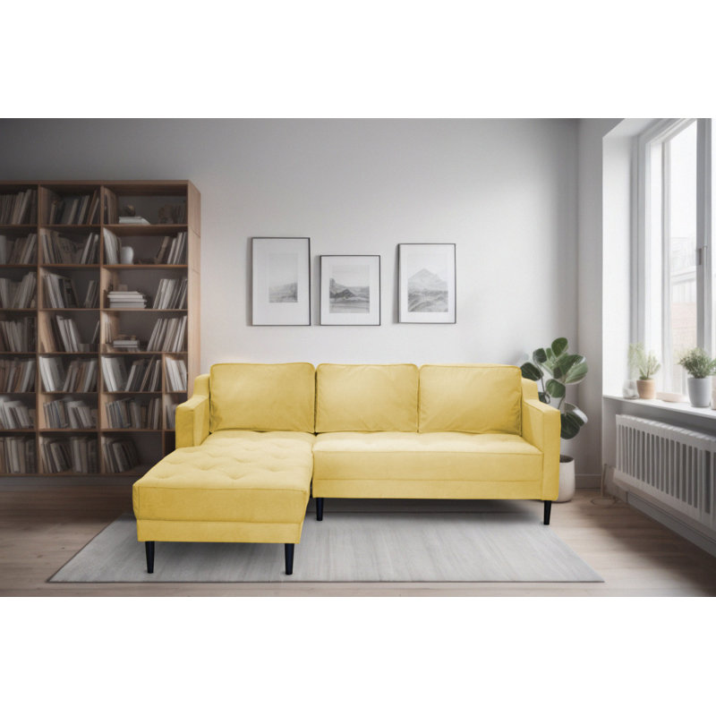 4 Seater Sofa Bed, Left Hand Facing, Yellow