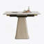 Table de salle à manger rétractable à dalle de roche pliante, table carrée extensible moderne avec base en acier inoxydable revêtue de cuir, table de cuisine à double usage pour les petits appartements