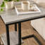 Table d'appoint, en forme de C, bout, côté, collation, salon, chambre à coucher, stratifié gris, métal noir, contemporain, moderne-2012959025-2012959029-2012959050