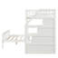 Lit mezzanine simple au-dessus d'un lit double blanc - peut accueillir plusieurs soirées pyjama avec facilité, comprend 3 grilles, des barrières de sécurité élevées et 3 lits-2024257535