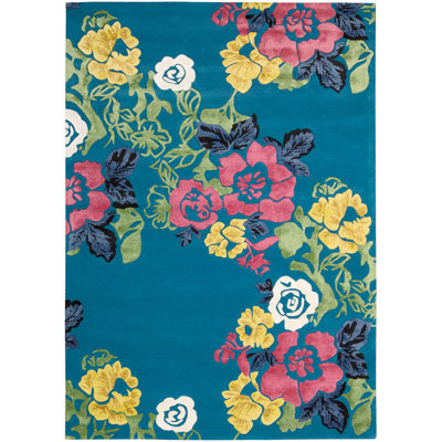 Tapis bleu touffeté à la main Robbin