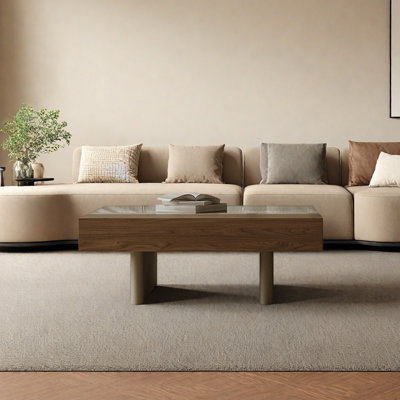 Table basse en marbre avec tiroir de rangement
