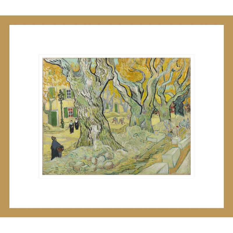 «The Road Mender» par Vincent van Gogh, impression giclée encadrée, H 13,75 po x l 15,87 po