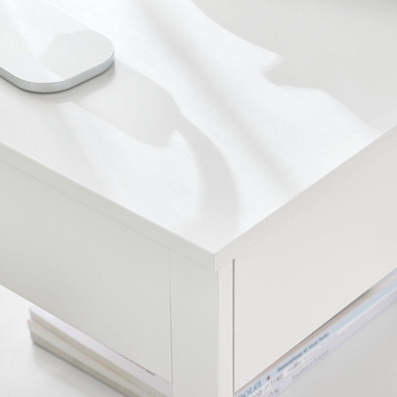 45cm W Manufactured Wood Bedside Table, White