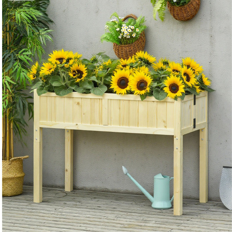 Jardinière surélevée avec jardin