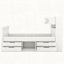 Structure de lit plateforme simple avec bibliothèques de rangement et tablettes, quatre tiroirs-527202041