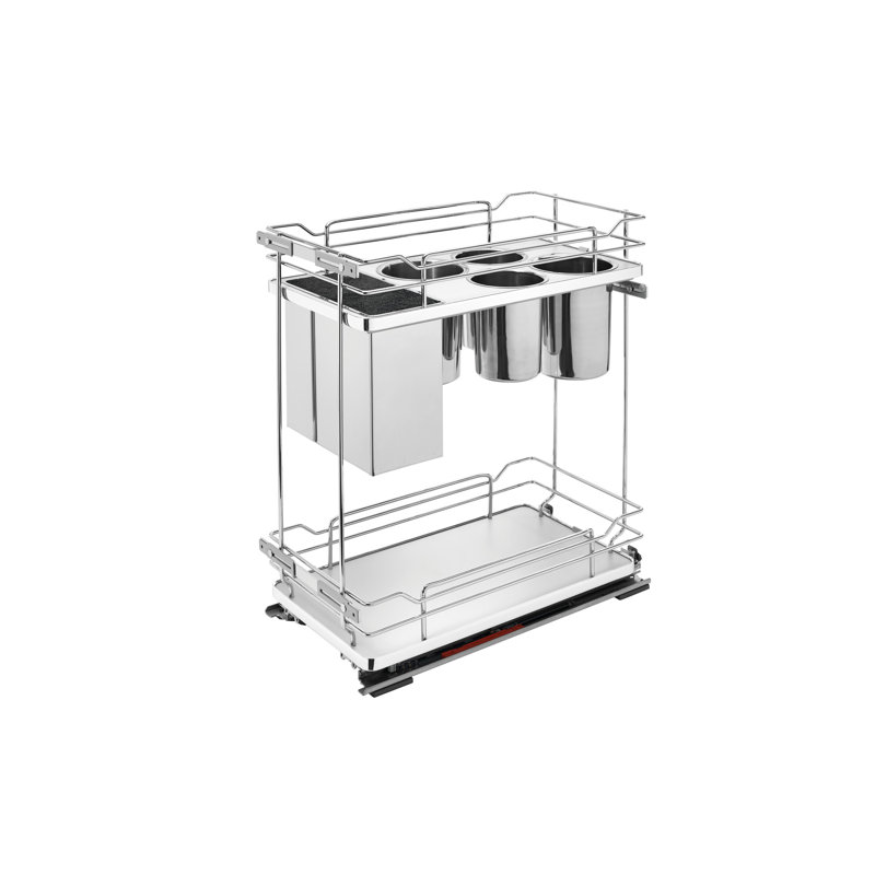 Rev-A-Shelf Two-Tier Knife Block Pull Out Organizers with Soft Close, 11.75" W