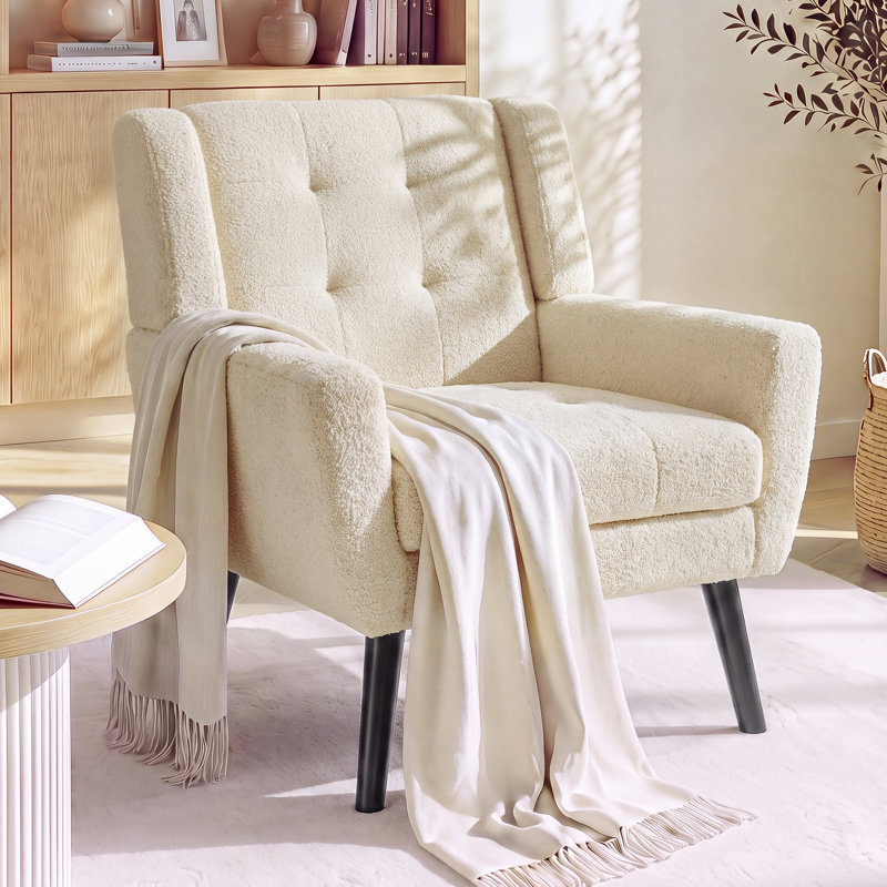Fauteuil d'appoint Bolanle, Beige Boucle