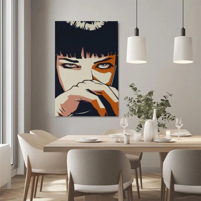1Pc Framed Canvas Poster Print Anime character, stern gaze, cyberpunk style Wall Art Wall Pediments, Wall Decor, Perfect for Room Decor Living Room Bedroom Office Kitchen Bathroom Home Decor, Rustic & Modern Ideal Home Wall Decoration