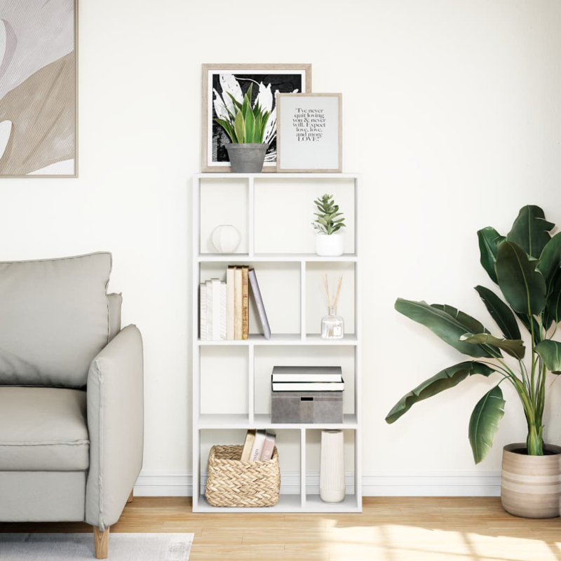 Schrey 94.5cm H Book Cabinet Bookcase, (8 Shelves) 120cm H x 60cm W x 20cm D, White