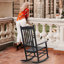Chaise berçante transitionnelle noire classique - Tissu durable et finition en bois naturel pour les espaces extérieurs