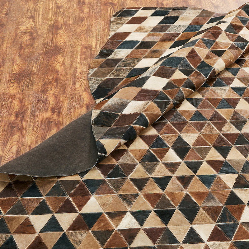 Jilla Cowhide Area Rug in Brown/Black, Novelty 9'6" x 13'