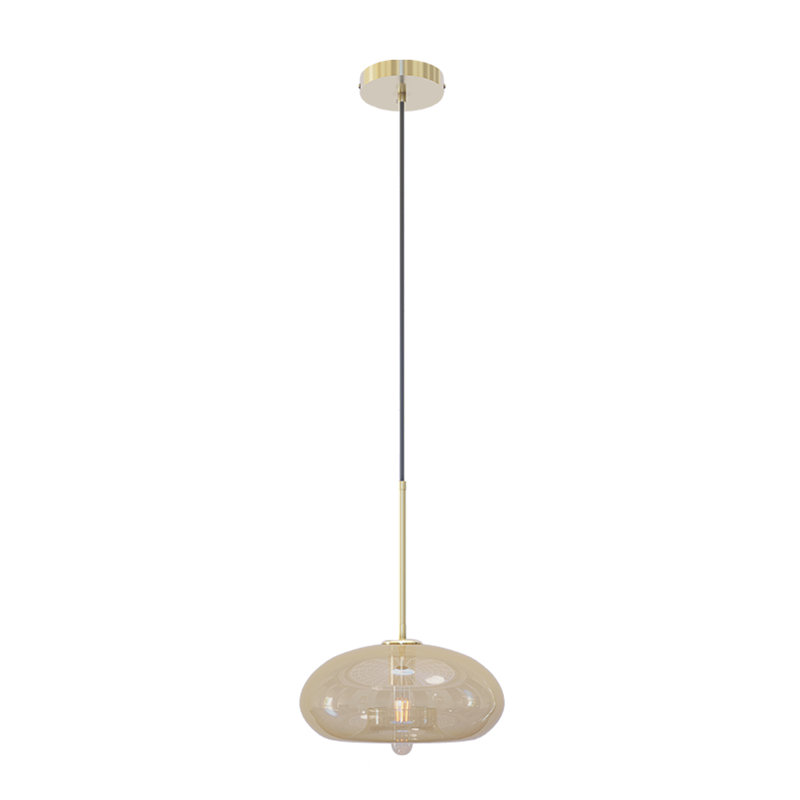Luminaire suspendu 1 lumière Eathen, Ambre
