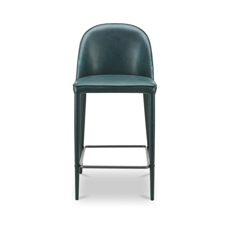 Burton Counter Stool Grey Vegan Leather, Blue