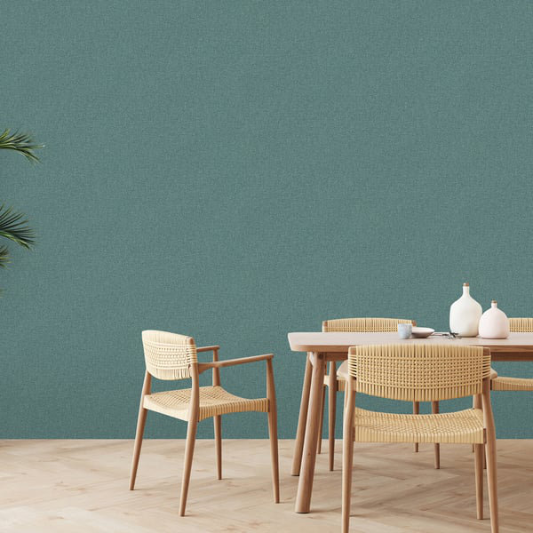 Flourish 10.05m x 53cm Textured Wallpaper Roll, Dark Green