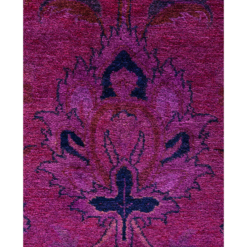 Overdyed Hand-Knotted Wool Modern-Contemporary Purple Area Rug 6' 1" x 9' 0"