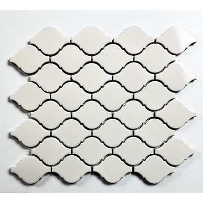 Monet 2"" x 2"" Porcelain Arabesque Mosaic Wall & Floor Tile -  Abolos, WHSMNTLANT-WH