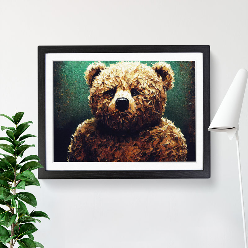 Glorious Teddy Bear - Single Picture Frame Print, Black, 46cm H x 64cm W x 2cm D