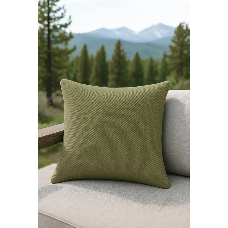 Tropical Teal Drift Weave Indoor Outdoor Pillow Cover 24x24, Pure Green, Square 20", Polyester