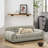 Soft and comfortable pet sofa with backrest and armrests, suitable for modern rectangular pet sofas for small and medium-sized dogs,-Beige