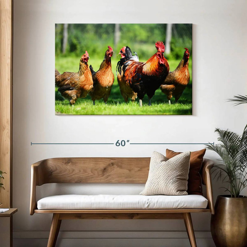 Outdoor Chickens, 30" H x 45" W