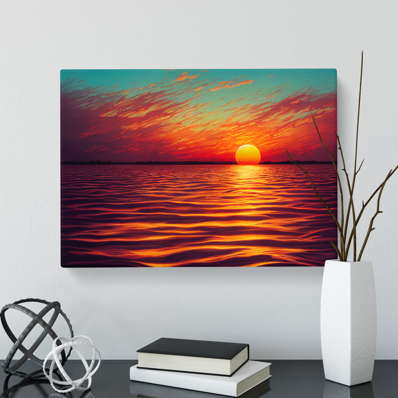 Hopeful Ocean Sunset - Wrapped Canvas, 40cm H x 60cm W x 3cm D