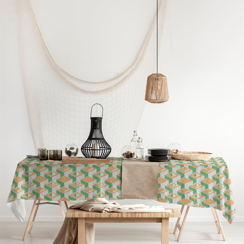 Nappe de gratte-ciels classiques, Orange/vert