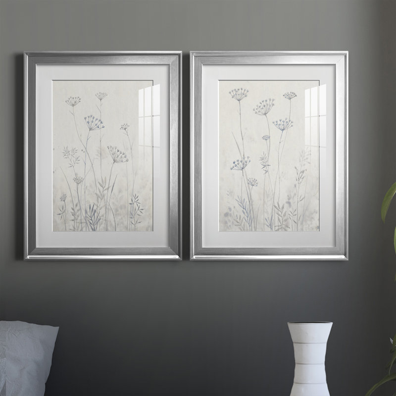 Neutre Queen Anne's Lace I, reproduction encadrée de qualité supérieure - prête à être accrochée, Cadre argenté