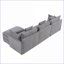 Canapé modulaire en L 108,66 po avec méridienne convertible et amp; Repose-pieds pour le salon | Chenille gris clair-2123411464
