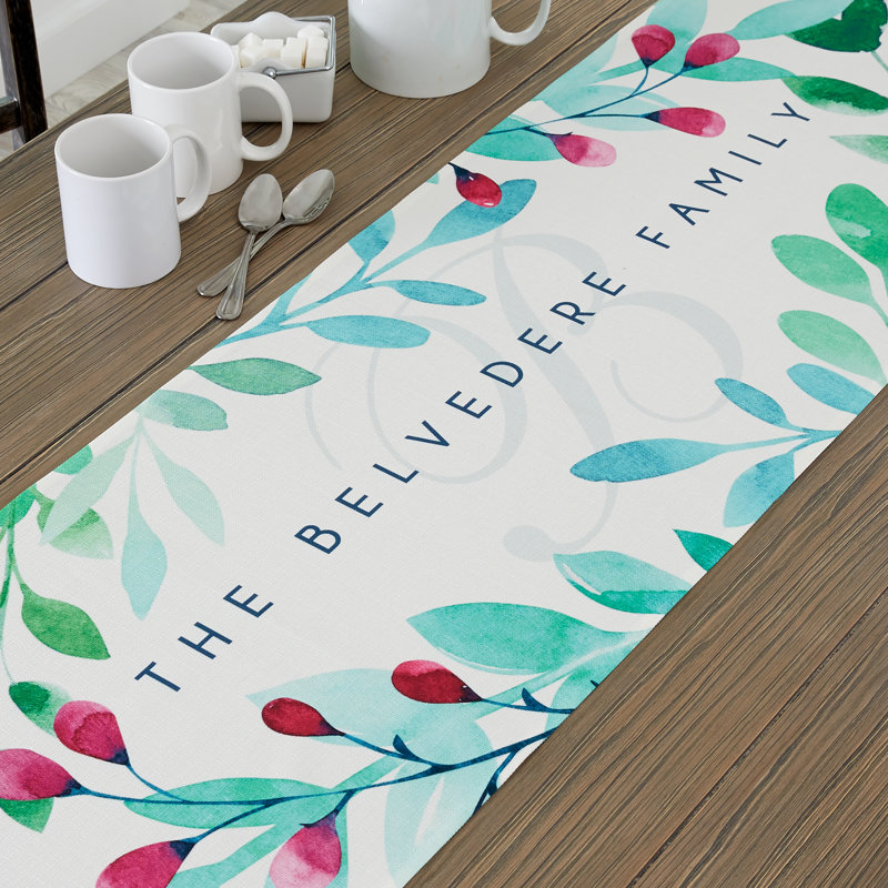 Spring Floral Personalized Table Runner, 16" x 120", Yes